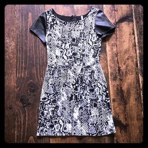 Black and white form fitting dress